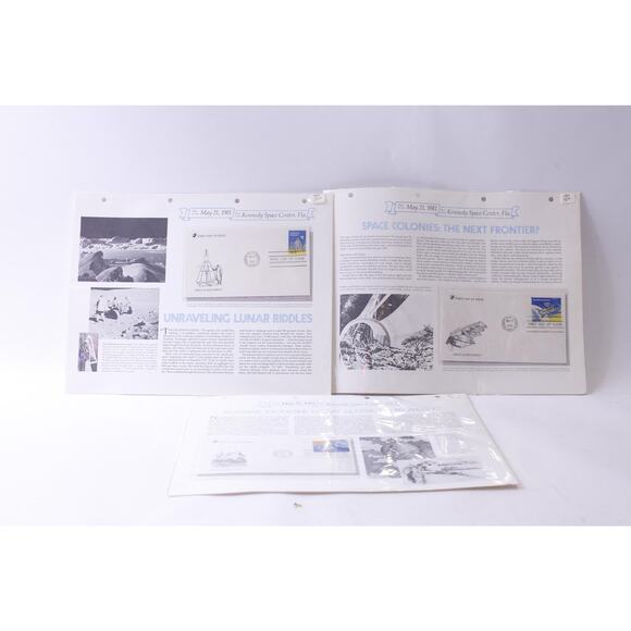 Space Achievement, First Day of Issue, Collectible, Stamped Envelopes, Set of 3, - Picture 1 of 4